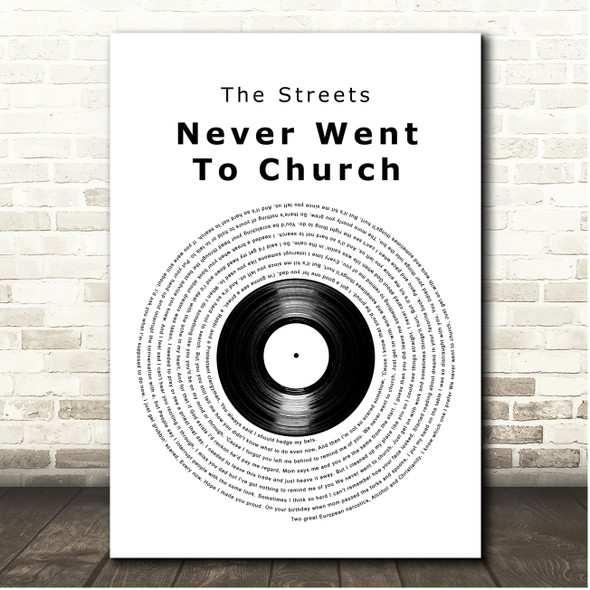 The Streets Never Went To Church Vinyl Record Song Lyric Print