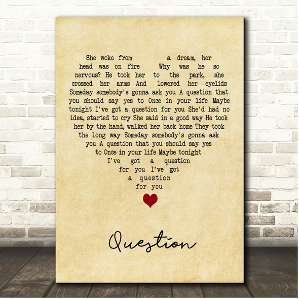 Old 97's Question Vintage Heart Song Lyric Print