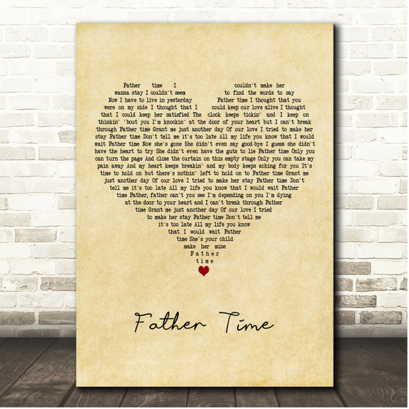 Richie Sambora Father Time Vintage Heart Song Lyric Print