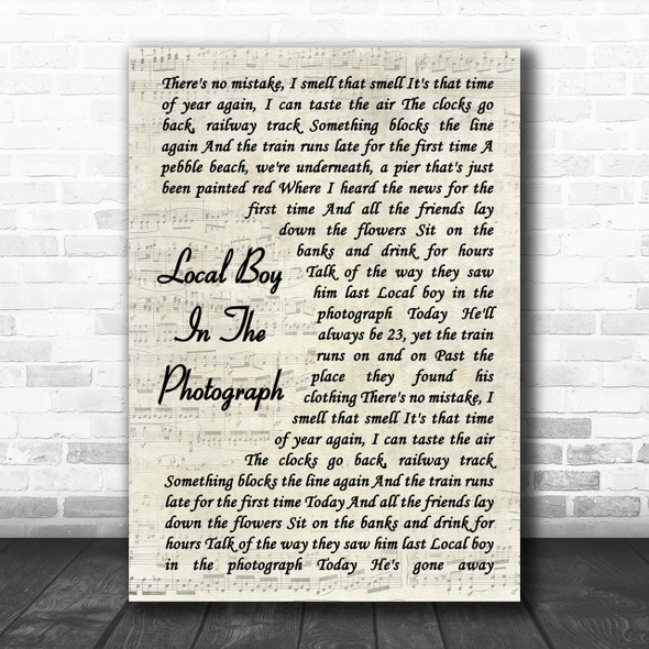 Stereophonics Local Boy In The Photograph Vintage Script Song Lyric Music Wall Art Print