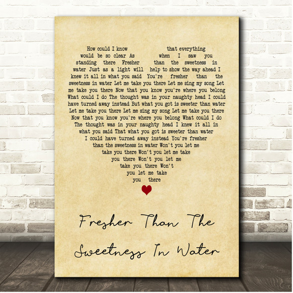 Honeybus Fresher Than The Sweetness In Water Vintage Heart Song Lyric Print