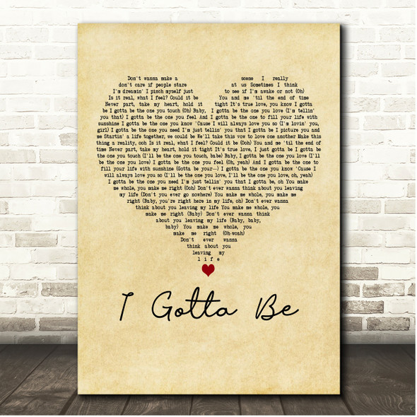 Jagged Edge I Gotta Be Vintage Heart Song Lyric Print