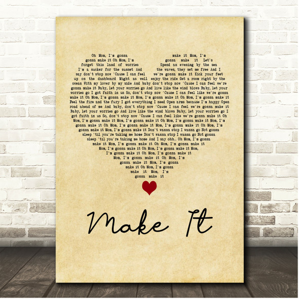 Jake Reese Make It Vintage Heart Song Lyric Print