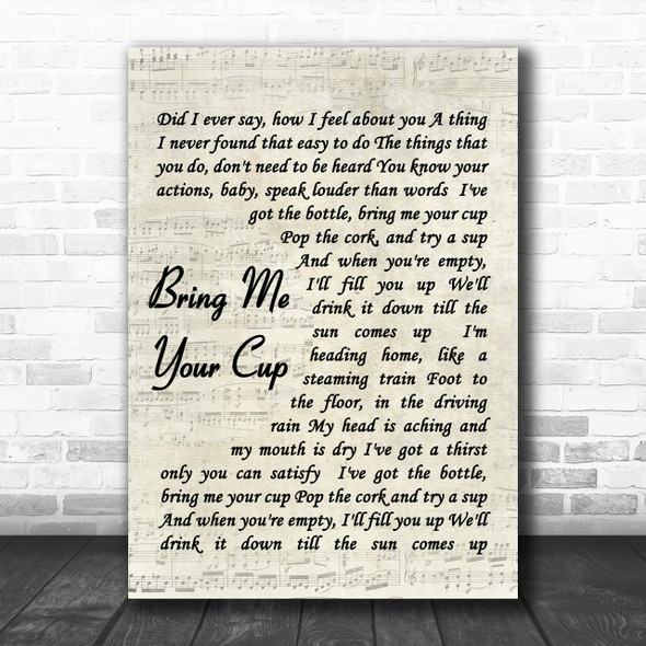 UB40 Bring Me Your Cup Song Lyric Music Wall Art Print