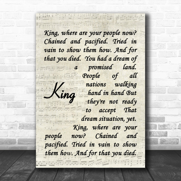 UB40 King Song Lyric Music Wall Art Print