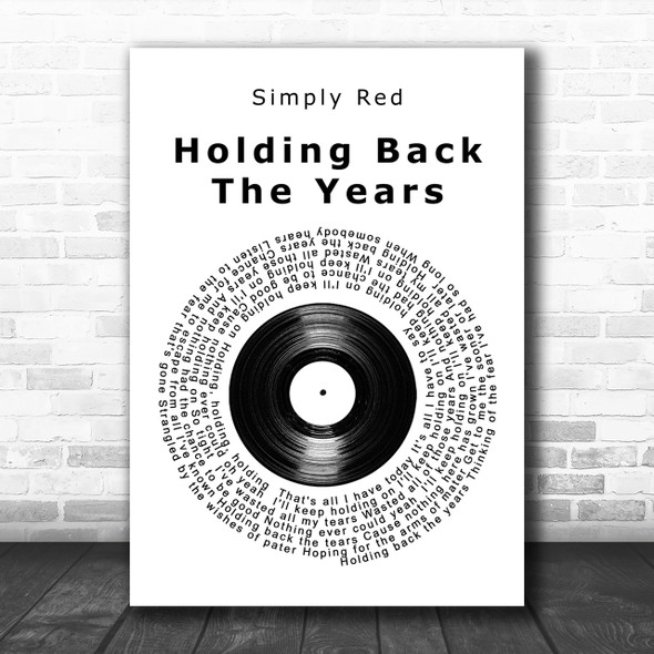 Simply Red Holding Back The Years Vinyl Record Song Lyric Music Wall Art Print