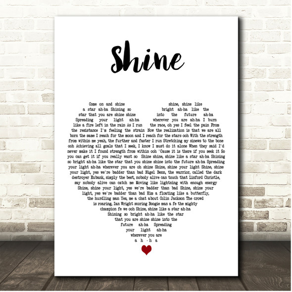 Aswad Shine White Heart Song Lyric Print