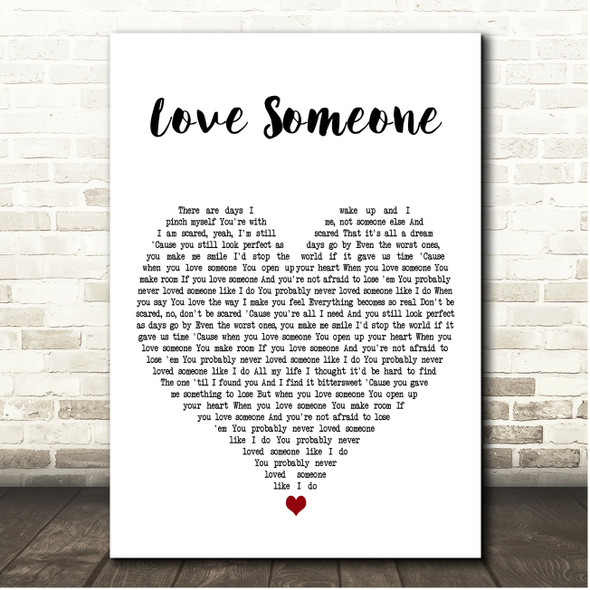 Lukas Graham Love Someone White Heart Song Lyric Print