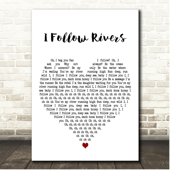 Lykke Li I Follow Rivers White Heart Song Lyric Print