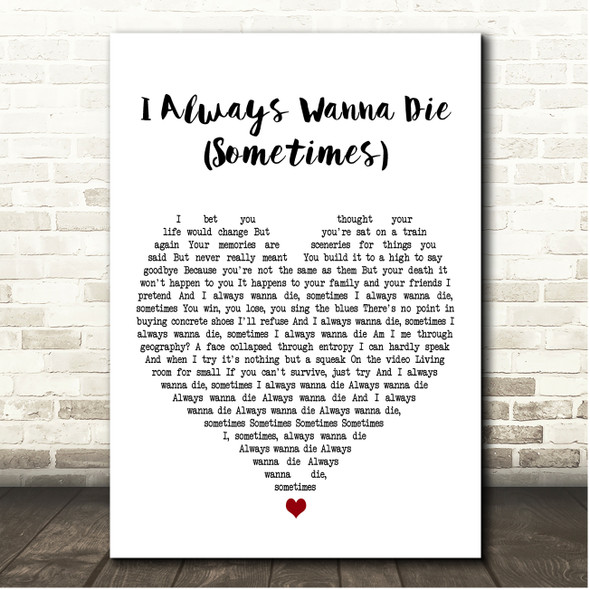 Madonna Youll See White Heart Song Lyric Print