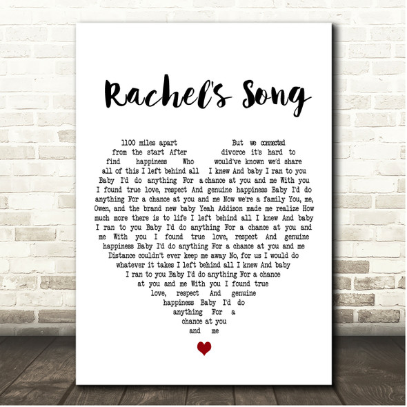 Mimi My Rachel's Song White Heart Song Lyric Print