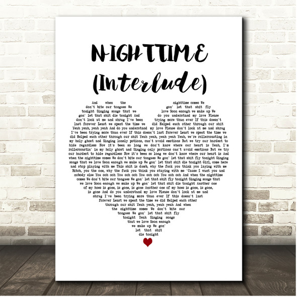 Russ NIGHTTIME (Interlude) White Heart Song Lyric Print