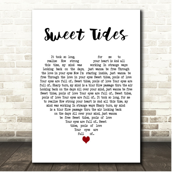 Thievery Corporation Sweet Tides White Heart Song Lyric Print