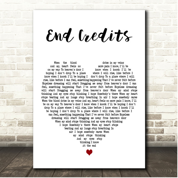 Chase & Status End Credits White Heart Song Lyric Print