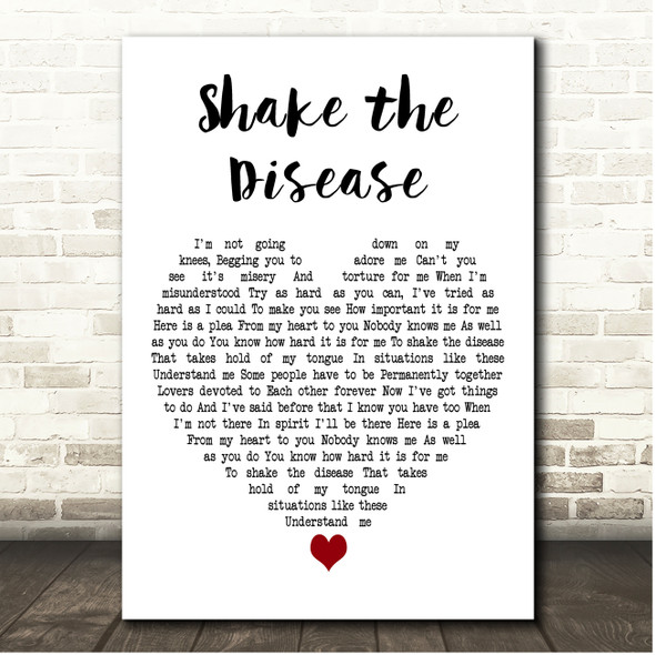 Depeche Mode Shake the Disease White Heart Song Lyric Print