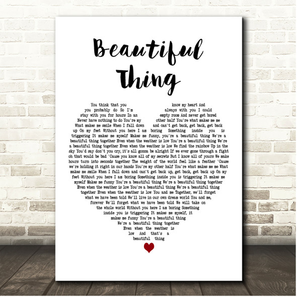 Grace VanderWaal Beautiful Thing White Heart Song Lyric Print