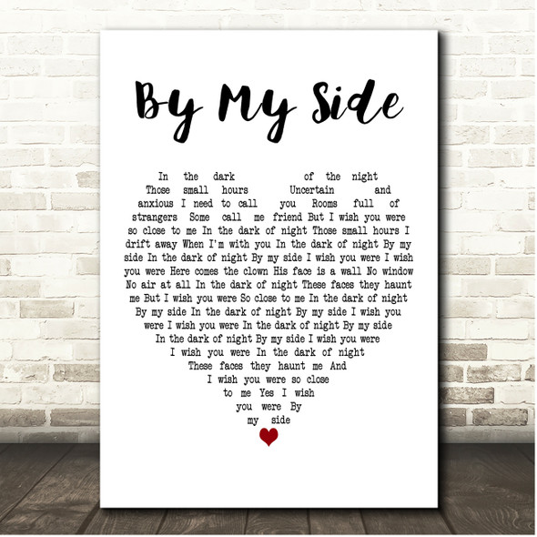 The Paper Kites By My Side White Heart Song Lyric Print - Song