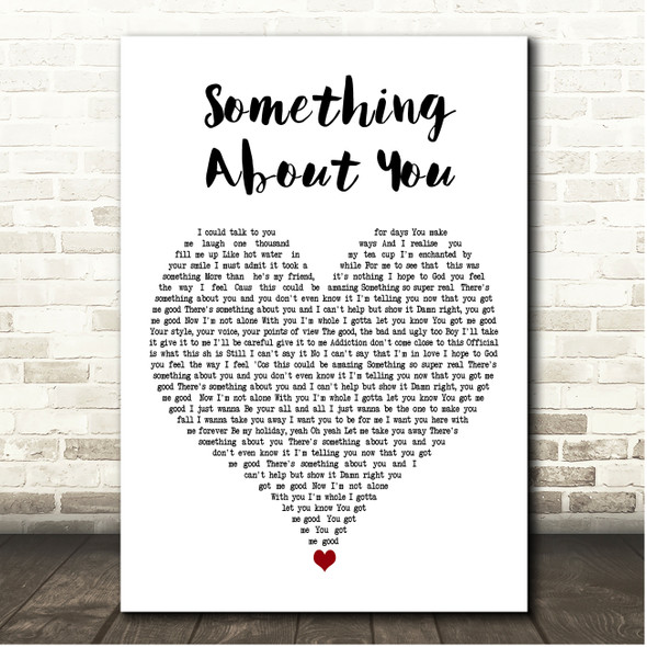 Jamelia Something About You White Heart Song Lyric Print