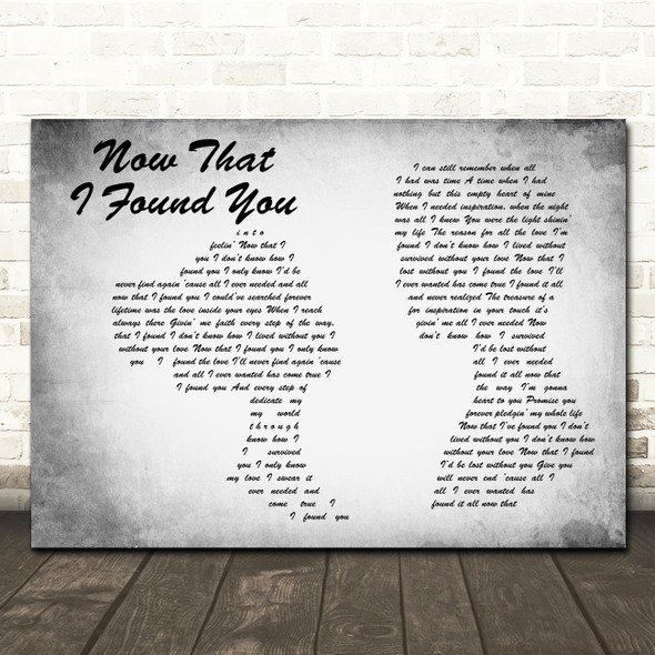 Michael Bolton Now That I Found You Grey Landscape Man & Lady Song Lyric Print