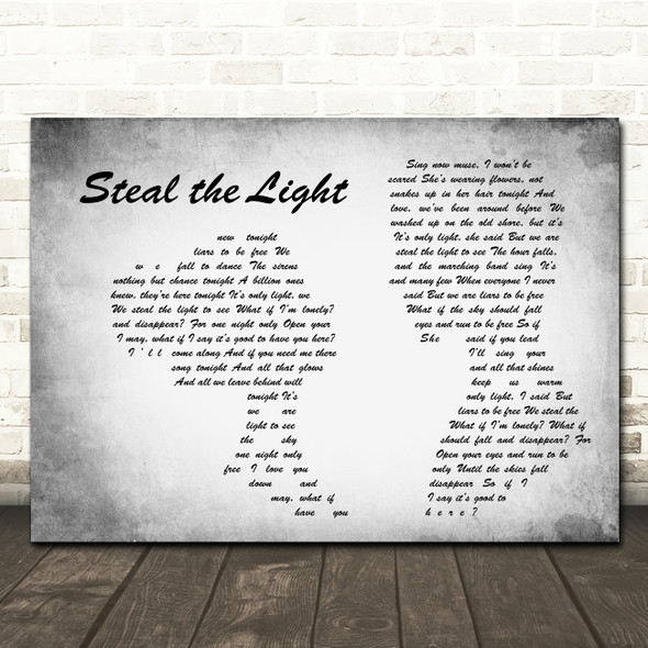 The Cat Empire Steal the Light Grey Landscape Man & Lady Song Lyric Print