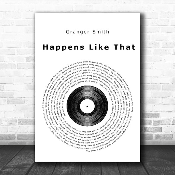 Granger Smith Happens Like That Vinyl Record Song Lyric Music Wall Art Print