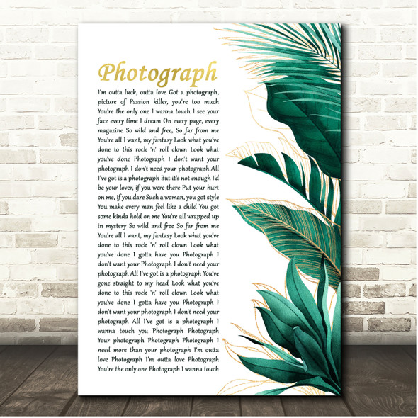 Def Leppard Photograph Botanical Leaves Song Lyric Print