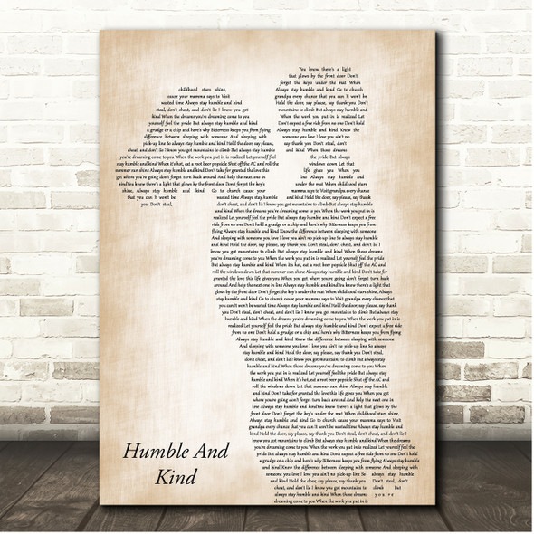 Tim McGraw Humble And Kind Mother & Child Song Lyric Print