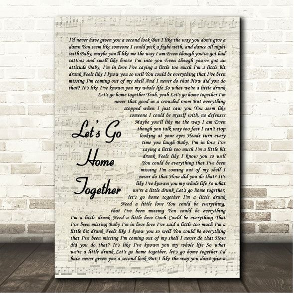 Ella Henderson & James Arthur Lets Go Home Together Vintage Script Song Lyric Print