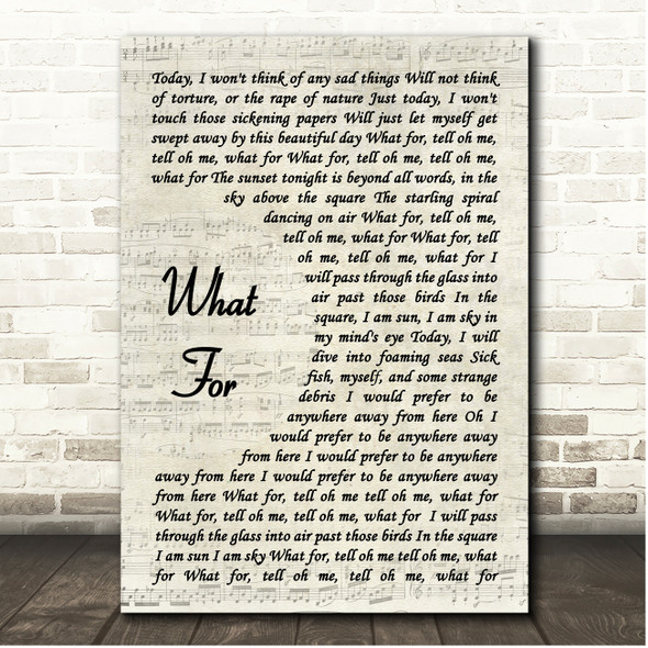 James What For Vintage Script Song Lyric Print