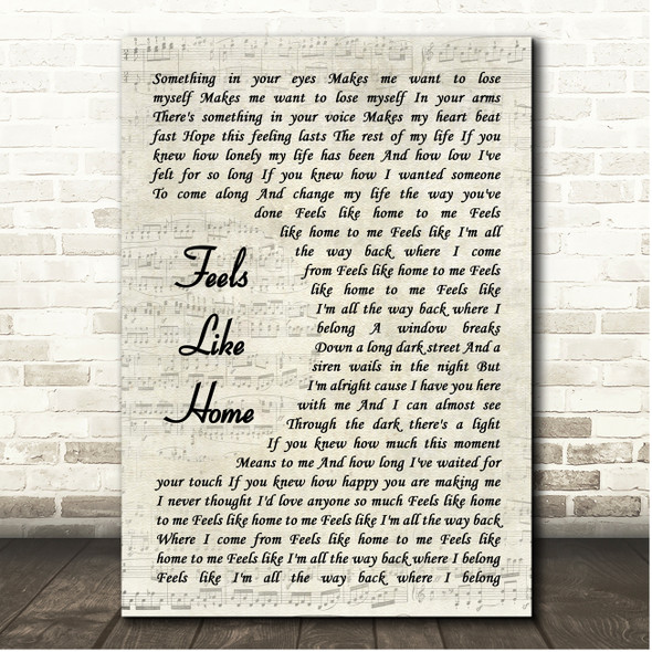 Bonnie Raitt Feels Like Home Vintage Script Song Lyric Print