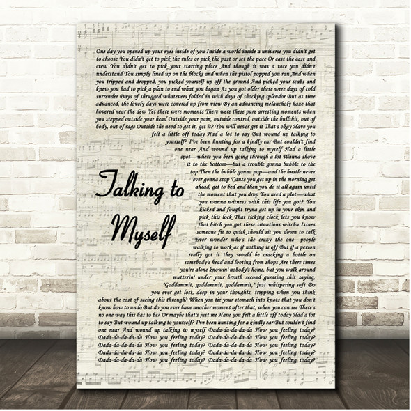 Watsky Talking to Myself Vintage Script Song Lyric Print