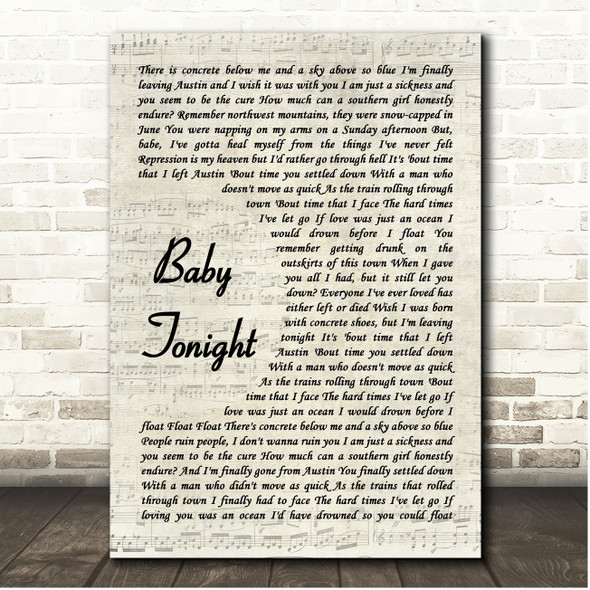 Zach Bryan From Austin Vintage Script Song Lyric Print