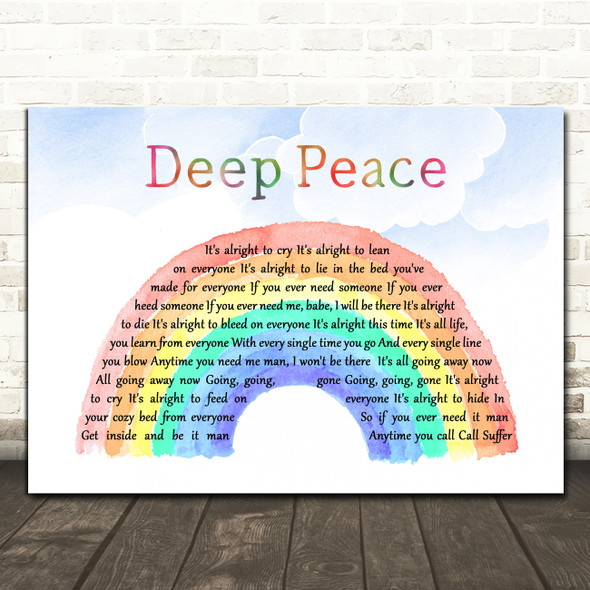 Devin Townsend Deep Peace Watercolour Rainbow & Clouds Song Lyric Print