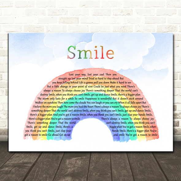 Sidewalk Prophets Smile Watercolour Rainbow & Clouds Song Lyric Print