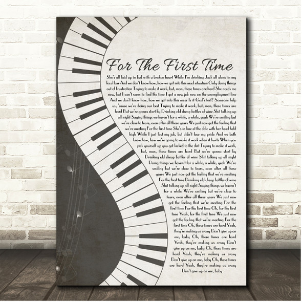 The Script For The First Time Rustic Grey Piano Script Song Lyric Print