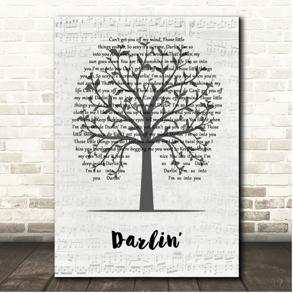 Tom Zanetti Darlin Music Script Tree Song Lyric Print