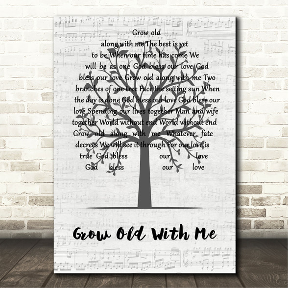 Mary Chapin Carpenter Grow Old With Me Music Script Tree Song Lyric Print