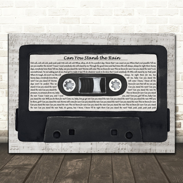 New Edition Can You Stand the Rain Music Script Cassette Tape Song Lyric Print