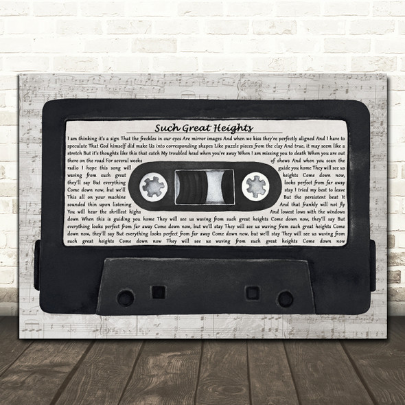 The Postal Service Such Great Heights Music Script Cassette Tape Song Lyric Print