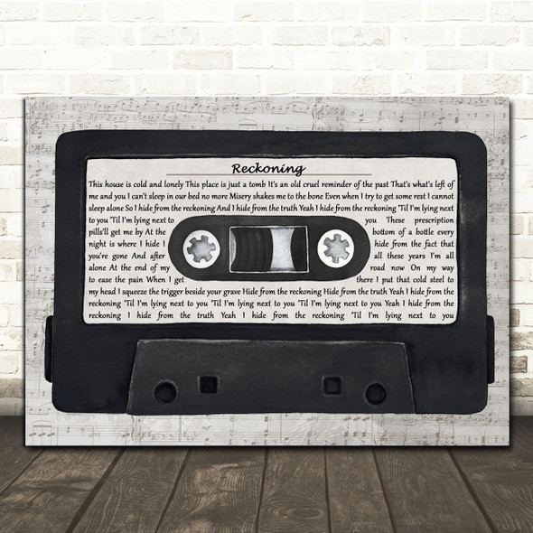 Whiskey Myers Reckoning Music Script Cassette Tape Song Lyric Print