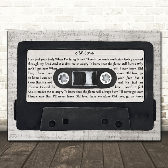 Eric Clapton Old Love Music Script Cassette Tape Song Lyric Print