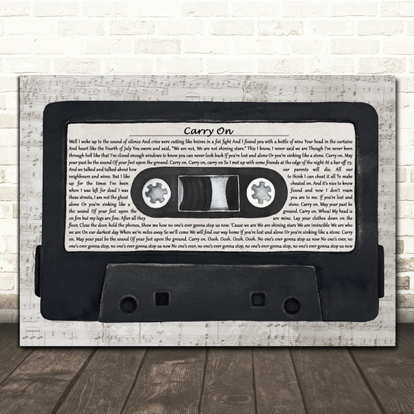 Fun Carry On Music Script Cassette Tape Song Lyric Print