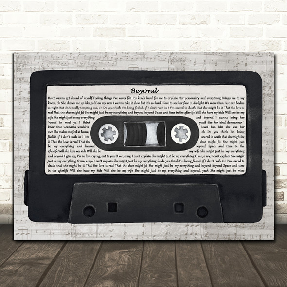Leon Bridges Beyond Music Script Cassette Tape Song Lyric Print