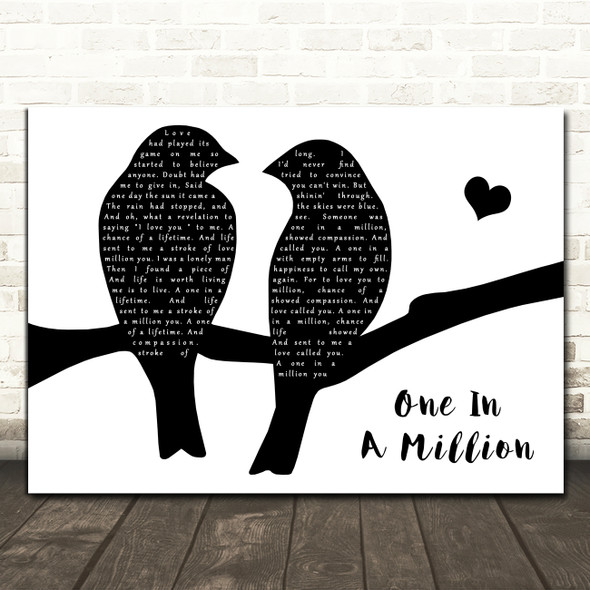Larry Graham One In A Million Black & White Lovebirds Song Lyric Print