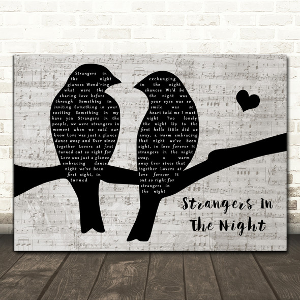 Frank Sinatra Strangers In The Night Music Script Lovebirds Song Lyric Print