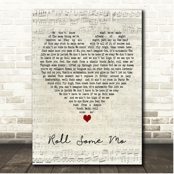 Lucky Daye Roll Some Mo Script Heart Song Lyric Print