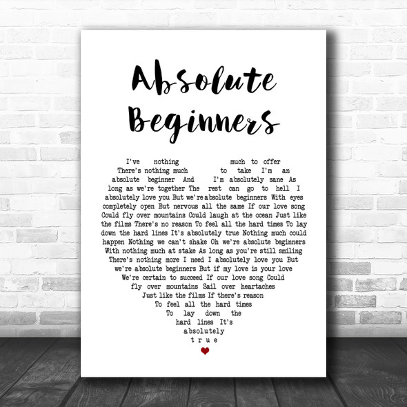 David Bowie Absolute Beginners Heart Song Lyric Music Wall Art Print