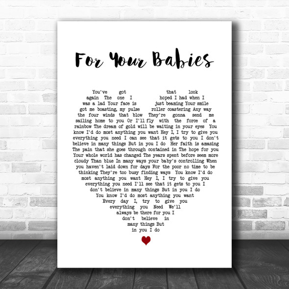 Simply Red For Your Babies Heart Song Lyric Music Wall Art Print