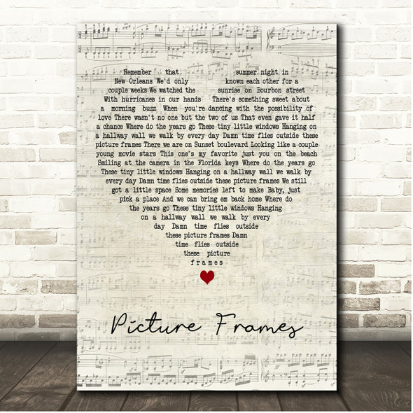 Randy Rogers Band Picture Frames Script Heart Song Lyric Print