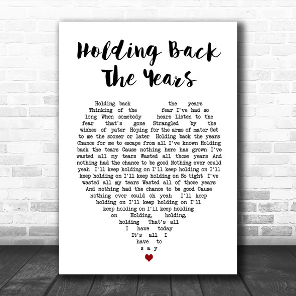 Simply Red Holding Back The Years Heart Song Lyric Music Wall Art Print